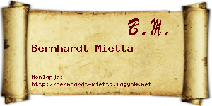 Bernhardt Mietta névjegykártya